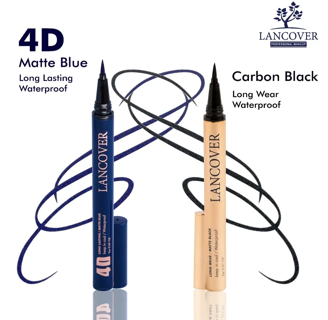 خط چشم ماژیکی لنکاور رنگ آبی و مشکی | ماندگاری بالا، خطی دقیق و بدون ریزش