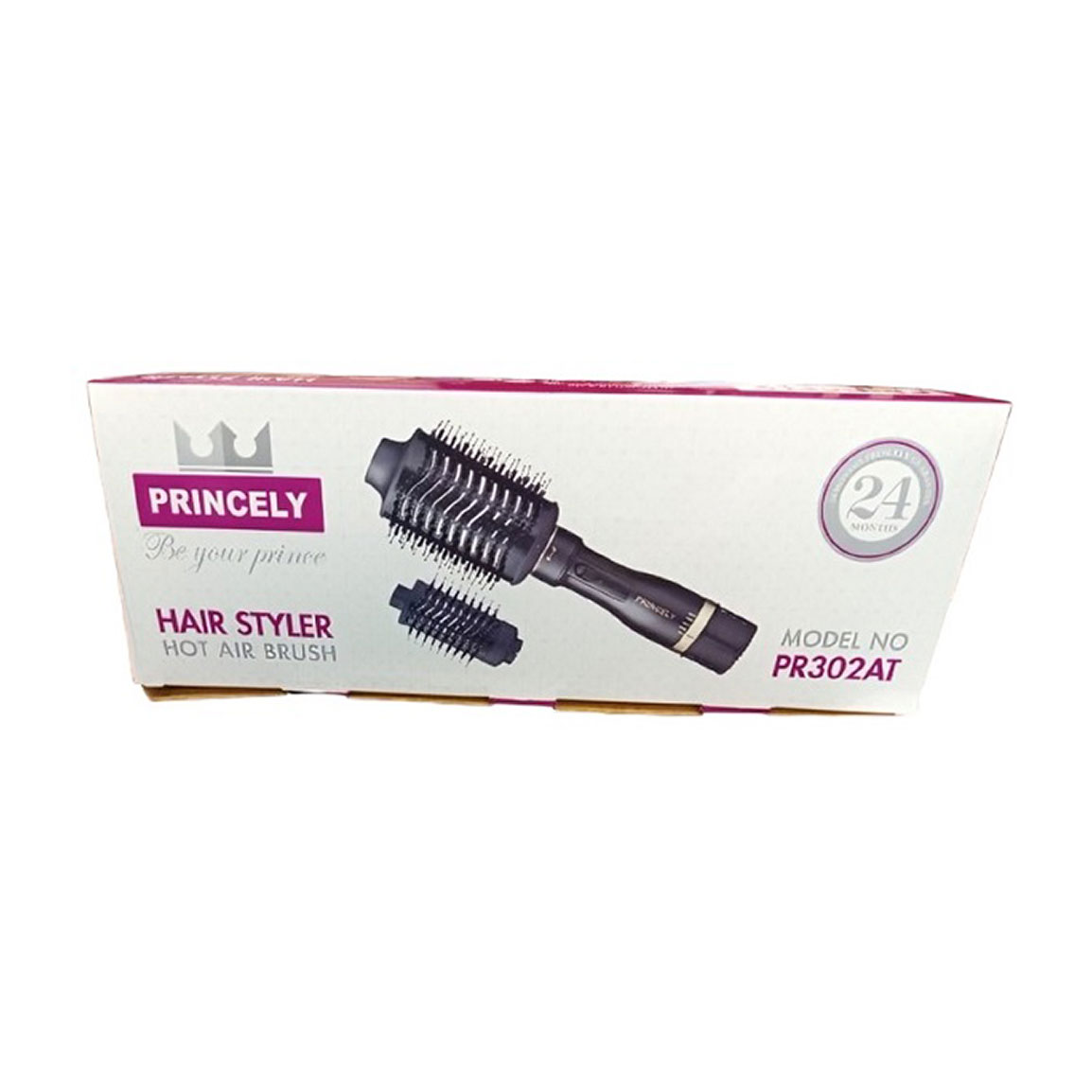 برس حرارتی پرنسلی مدل PR302AT: برس صاف کننده حرفه‌ای با تکنولوژی یونیک و صفحه سرامیکی برای درخشش و حذف وز