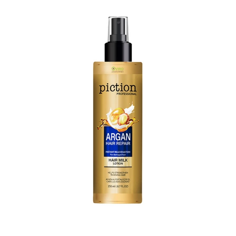 خرید شیر مو بعد از حمام پیکشن (Piction) مدل Argan Oil حجم ۲۵۰ میلی‌لیتر؛ لوسیون ترمیم‌کننده و نرم‌کننده بدون آبکشی، ساخت اسپانیا