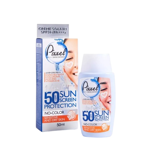 کرم ضد آفتاب بی‌رنگ پیکسل مخصوص پوست خشک | محافظت عمیق در برابر آفتاب با بافت سبک و مرطوب‌کننده